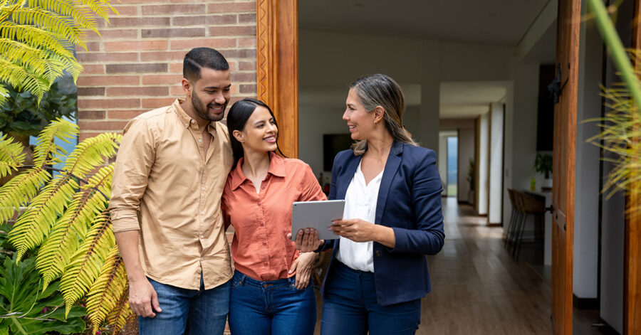 Central Valley home buyers reviewing mortgage rates before buying a home.